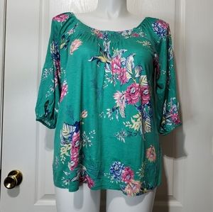 Lily Morgan Floral Top Blouse  Size Xl/TG